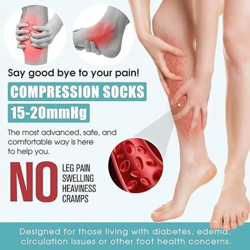 Bas de contention L-XL (6 paires) compression graduée pour le sport