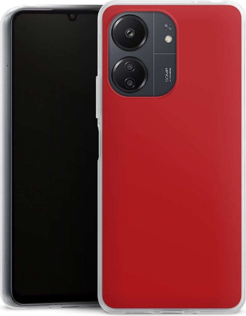 DeinDesign Handyhülle für Xiaomi POCO C65 Silikon Hülle Case Smartphone Schutzhülle Farbe Rot einfarbig