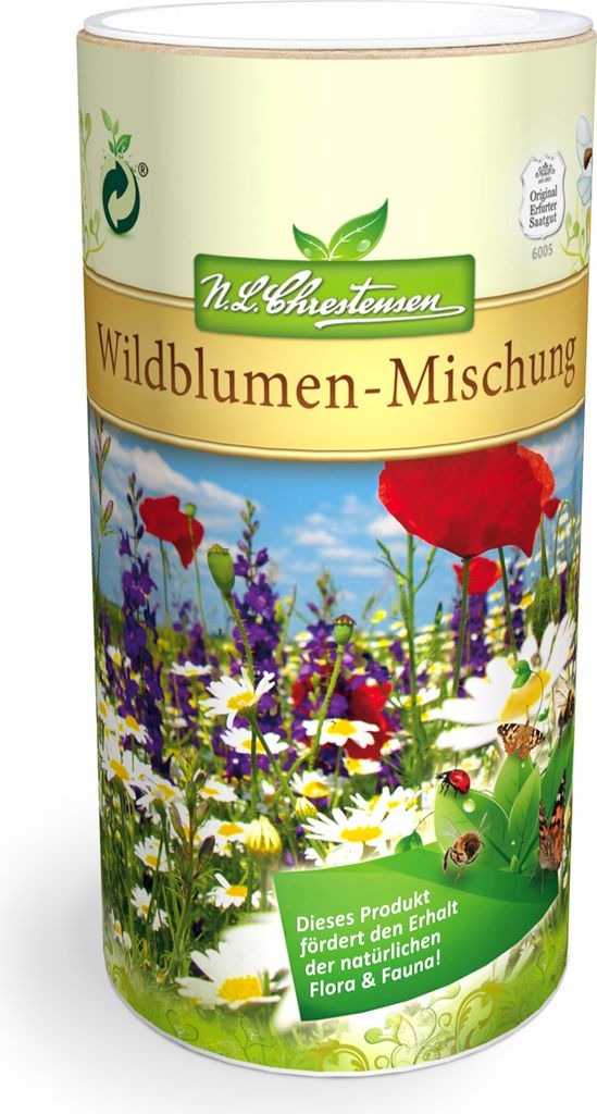 Wildblumen - Mischung in Dose | Wildblumenwiese von N.L. Chrestensen