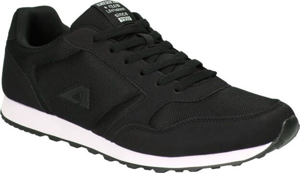 AMERICAN CLUB WT134 Sportschuhe für Herren, Sneaker, Schuheinlage "MEMORY FOAM SYSTEM", Leichte und luftige Schuhe, Schwarz 47