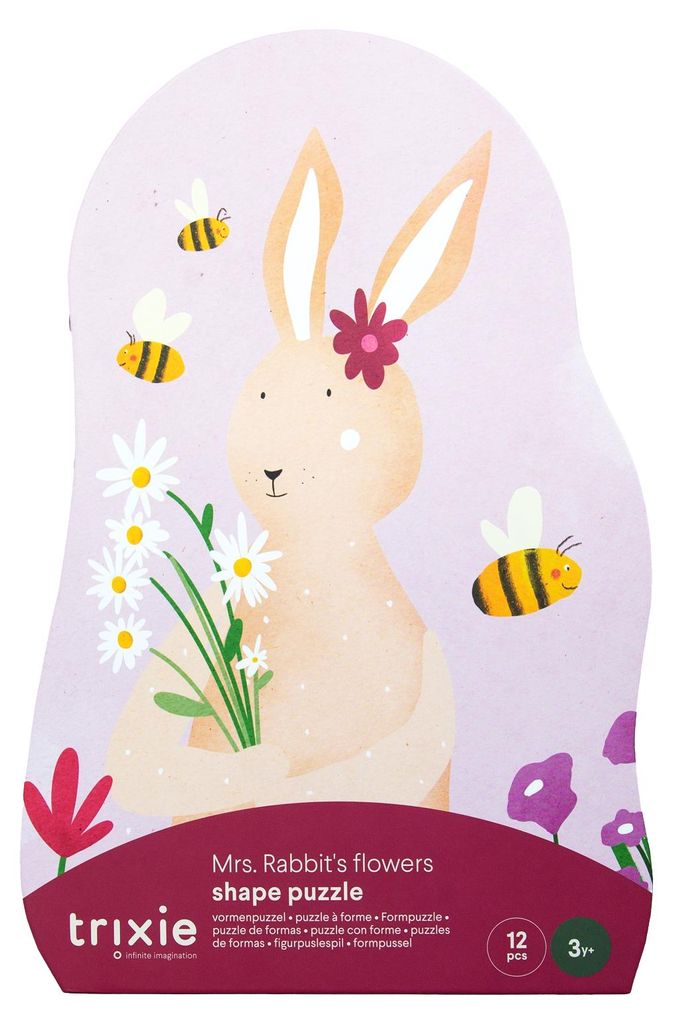 Trixie Formenpuzzle Blumen Kaninchen - 12 Stück buntes Spielzeug