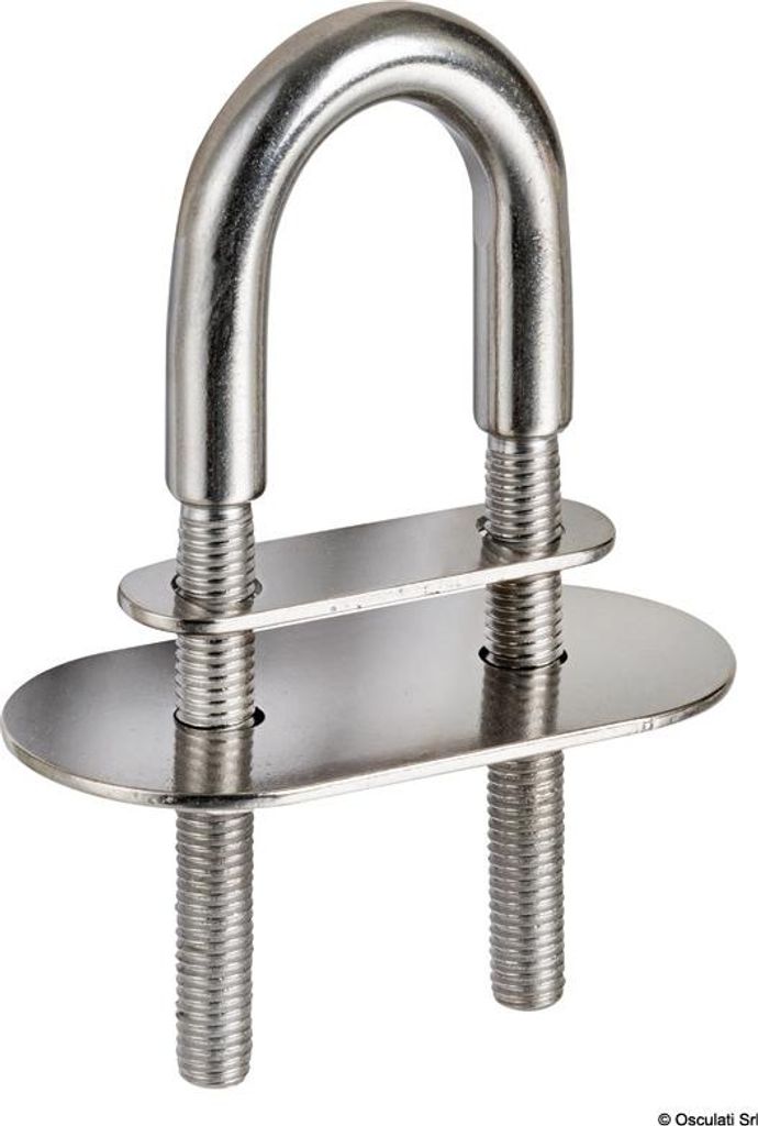 U-bolt AISI 316 90 mm mit two Platten 43 x 13 mm Osculati 39.125.06