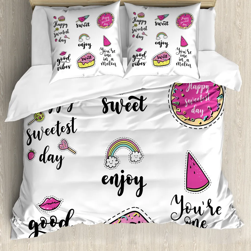 Housse de Couette Facile d'Entretien 2 Places - Style Good Vibes Chic