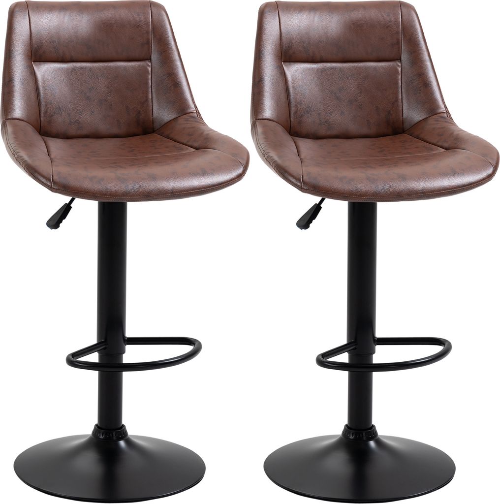 HOMCOM Barhocker 2er Set Barstuhl mit Rückenlehne, Produktbild