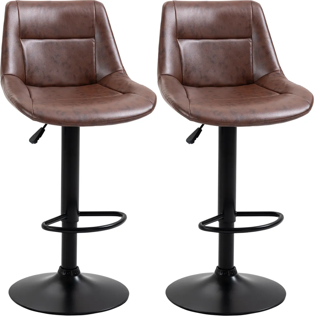 Set 2 Sgabelli Bistrot HOMCOM Marrone - Atmosfera Bar a Casa Tua