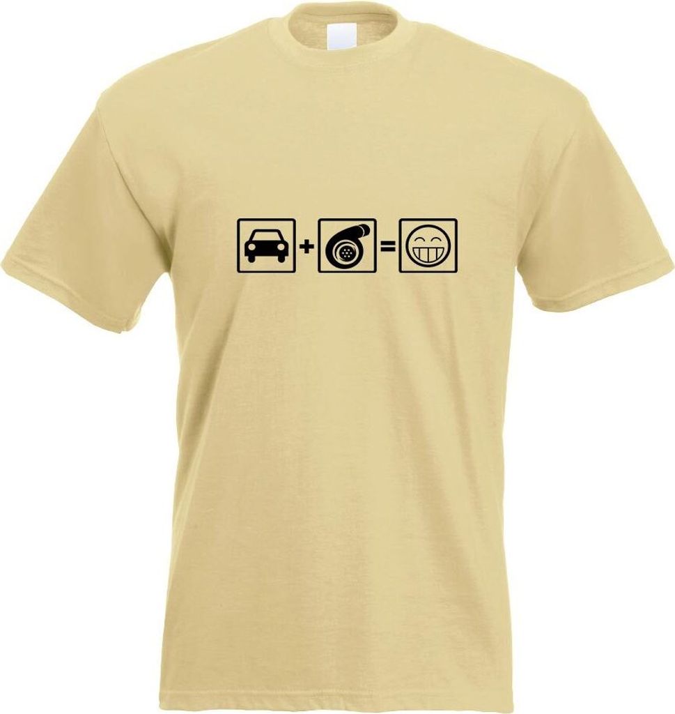 Kiwistar - T-Shirt - Khaki - Turbo Boost Motiv Bedruckt Funshirt Design Print - mit Motiv Bedruckt - Funshirt Design - Sport - Freizeit - Herren - S