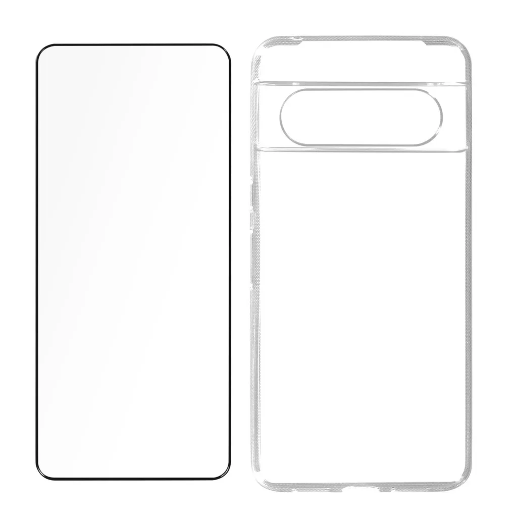 Offerta Kit Avizar Google Pixel 8: Custodia Silicone e Vetro 9H Nero - 2