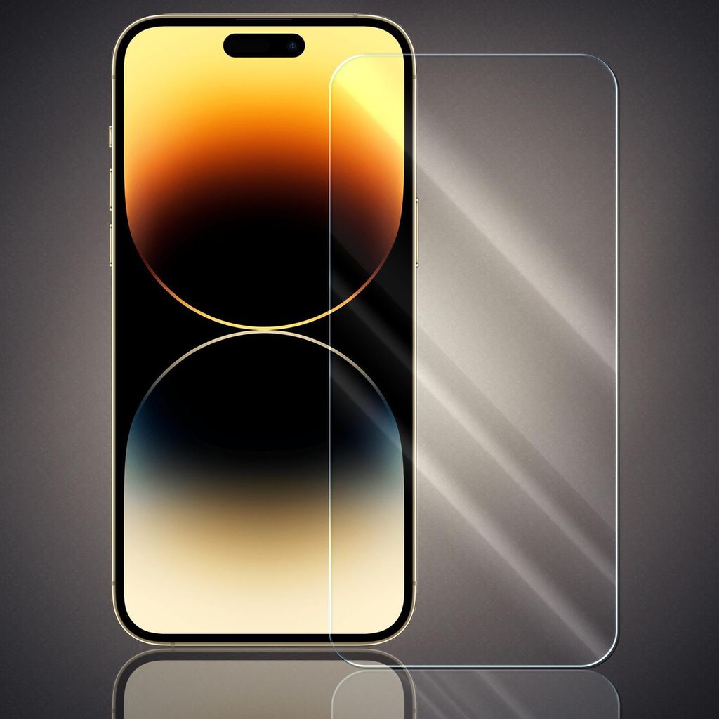 Panzer Folie für Apple iPhone 14 Pro Max Echt Glas Displayschutzfolie Transparent Glasfolie 9H Härtegrad Schutzglasfolie