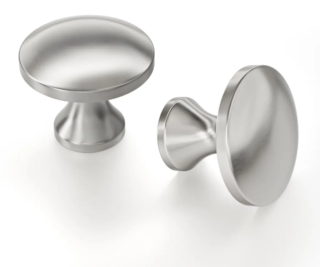 Boutons de meubles argent anti-traces pour tiroirs de cuisine et bain