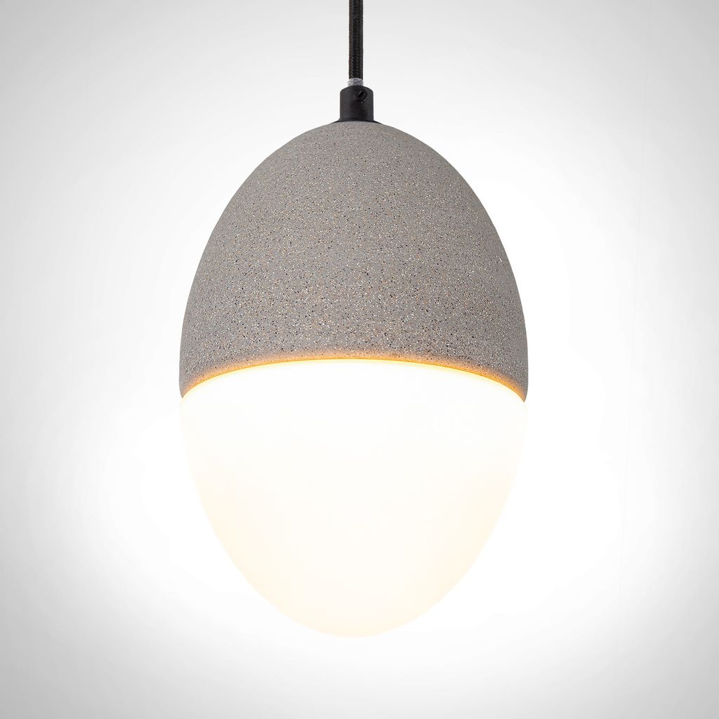 Pendelleuchte, E27, Lampe Für Wohnzimmer Esszimmer Küche, Höhenverstellbar Farbe Beton-Stein-Grau