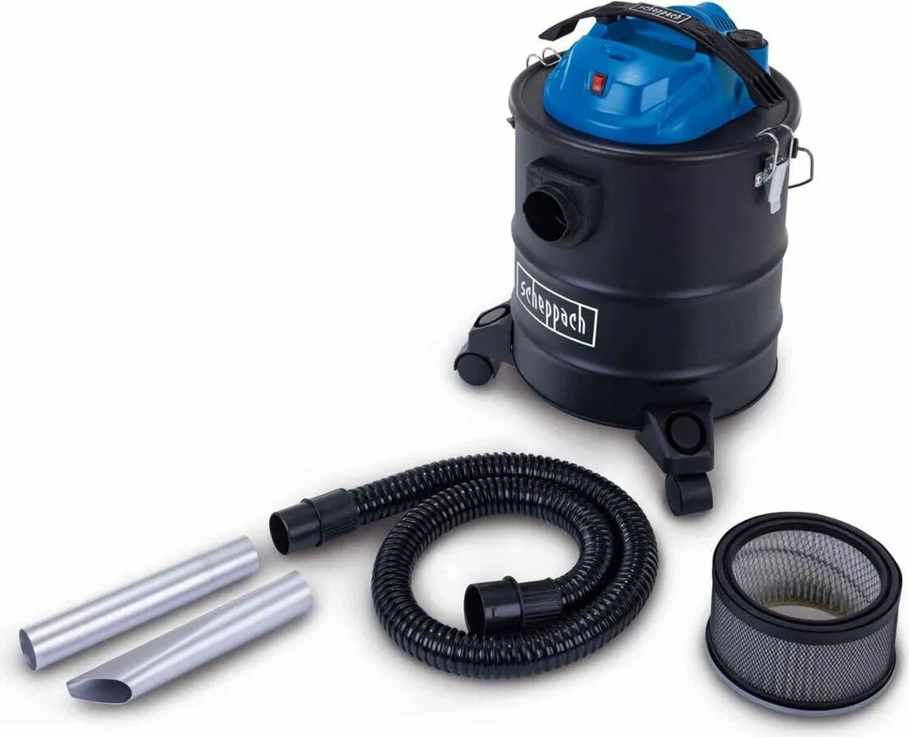 Aspirateur de cendres Scheppach 20 L idéal pour cheminée, poêle et BBQ