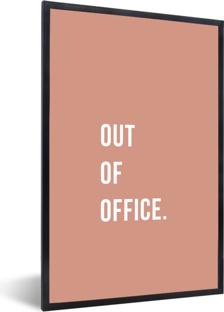 MuchoWow Gerahmtes Poster Zitate - Rosa - Außer Dienst 20x30 cm - Poster mit Schwarzem Bilderrahmen Wandposter Rahmen Foto Bilder - Drucken - Bi...
