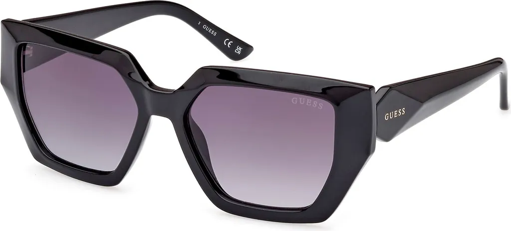 Guess GU7896 01B Sunglasses Women Shiny Black 53mm Trendy Look