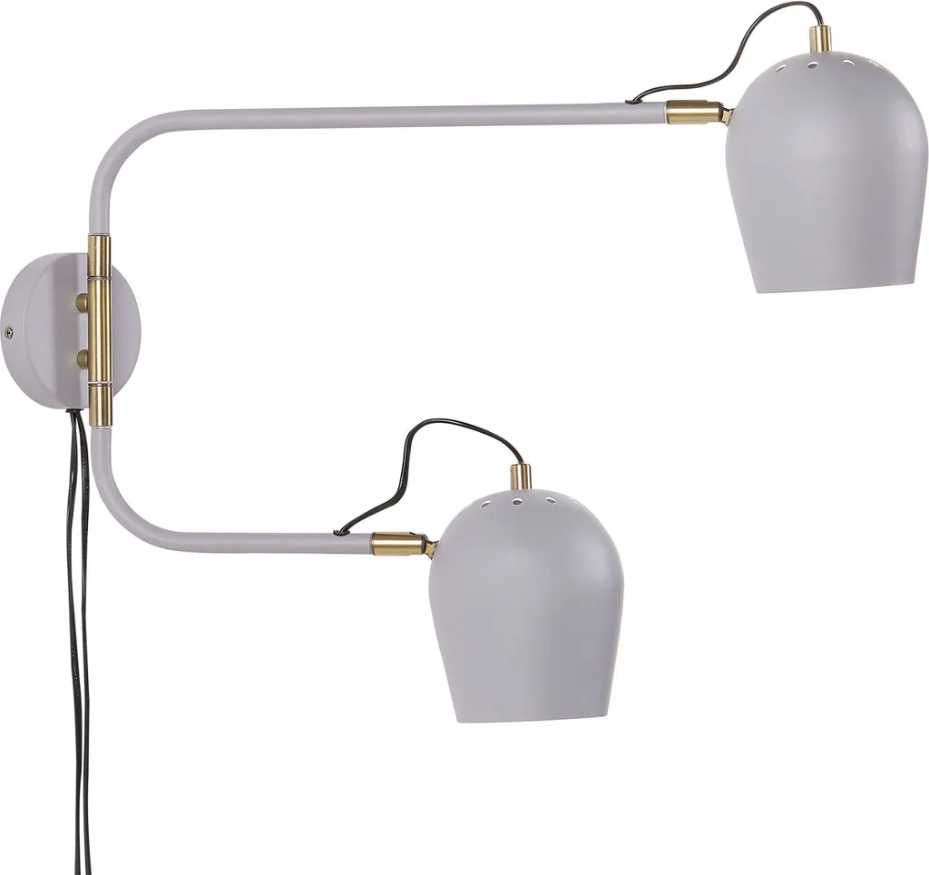 Lampe murale 2 points Estrella Lumarko en métal gris clair orientable 40W
