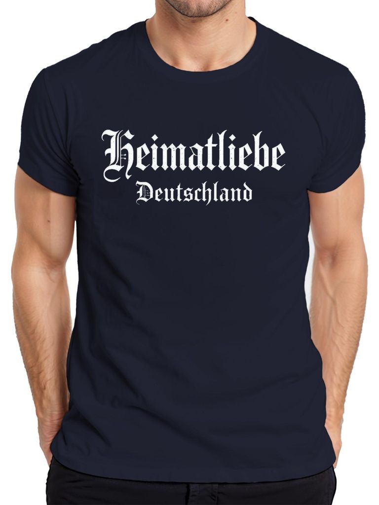 Heimatliebe Deutschland Frakturschrift patriotisch Retro Herren T-Shirt, Navy, 3XL