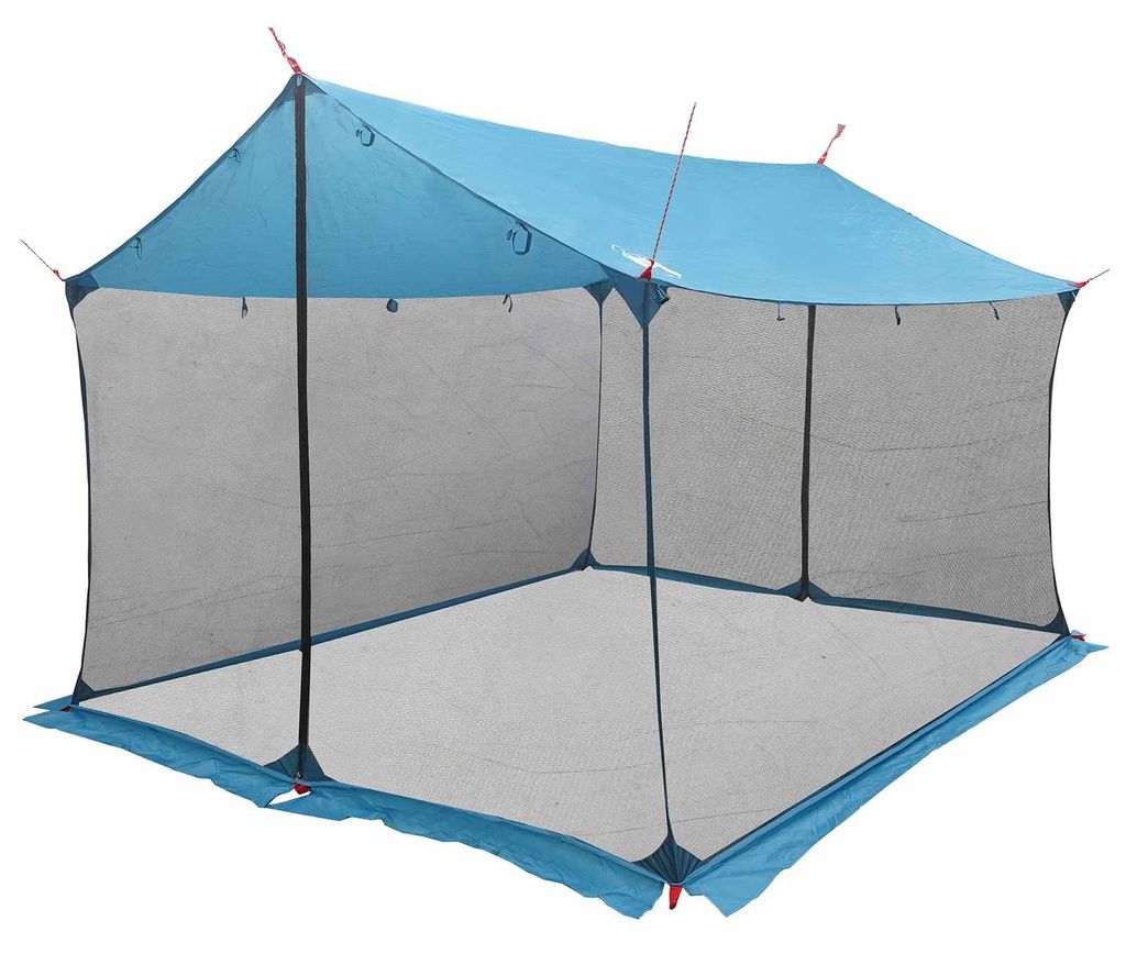 vidaXL Camping-Tarp mit Netzwänden Blau 340 x 260 x 220 cm