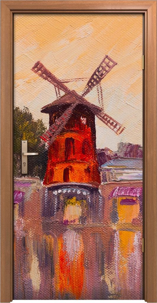 Türposter 90x200 cm Türaufkleber Türtapete Türfolie Klebefolie Gemälde StadtMoulin Rouge Paris