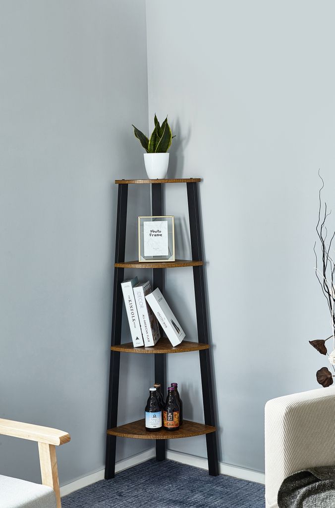 Mondeer Bücherregale Standregal Leiterregal Eckregal mit 4 Produktbild 3