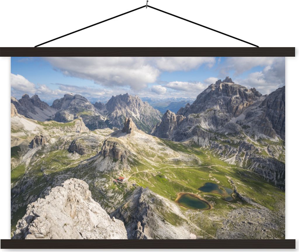 MuchoWow Textilposter Dolomiten - Italien - Natur 90x60 cm mit schwarzem Rahmen - Aufhängungssatz