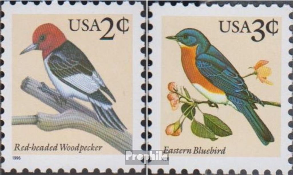 Briefmarken USA 1996 Mi 2692,2702 (kompl.Ausg.) postfrisch Tiere - Rotkopfspecht
