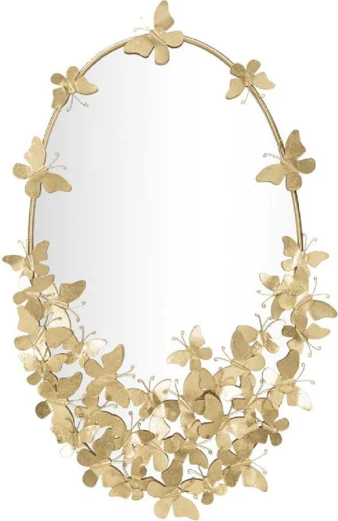 Grand Miroir Papillon Doré en Métal Mauro Ferretti Style Baroque