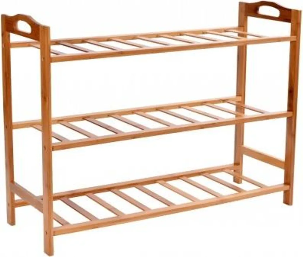 Astaria Gockowiak Étagère chaussures bambou 3 niveaux anti-désordre