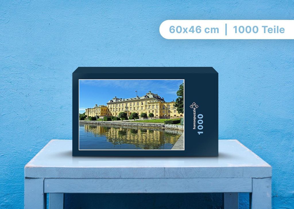 hansepuzzle 106174 - Drottningholm Palast Puzzle, 1000 Teile, Gebäude, 60,0 x 46,0cm mit hochwertiger Aufbewahrung, Kartonbox & Beutel