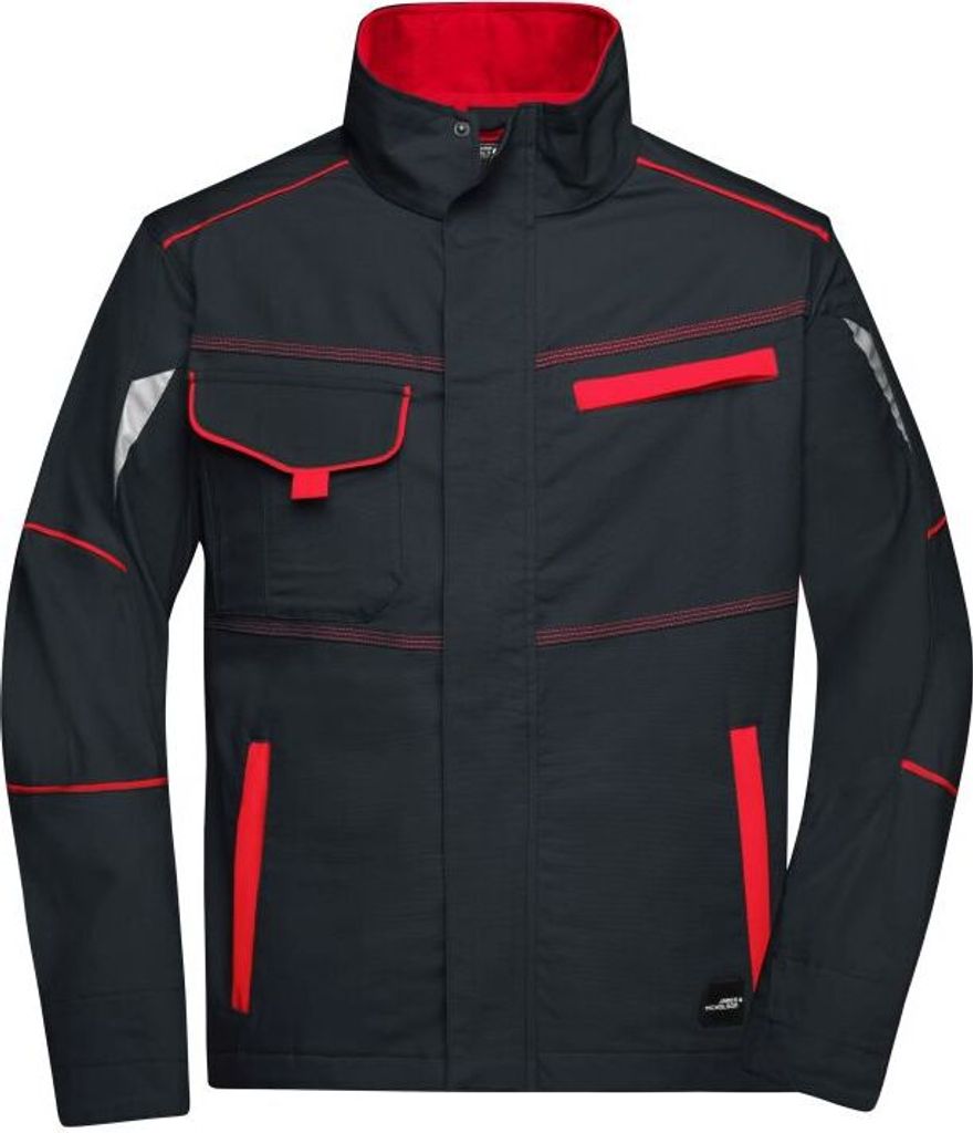 Workwear Jacket - COLOR - carbon/red, Gr. XS