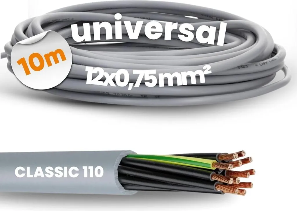 Câble de Commande 12 Conducteurs 12G0,75 mm² Blindé PVC Gris 10m - 2