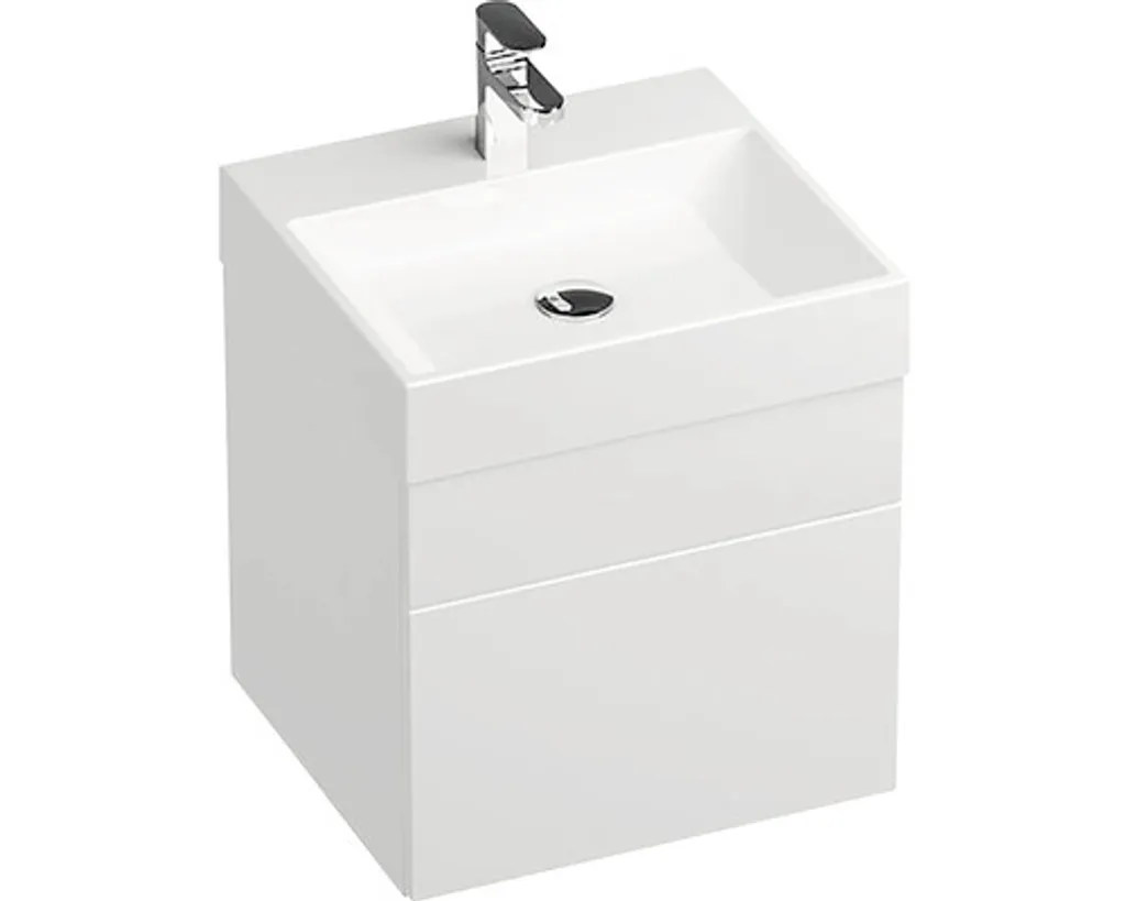 Armoire de toilette sous lavabo RAVAK design blanc laqué 50 cm
