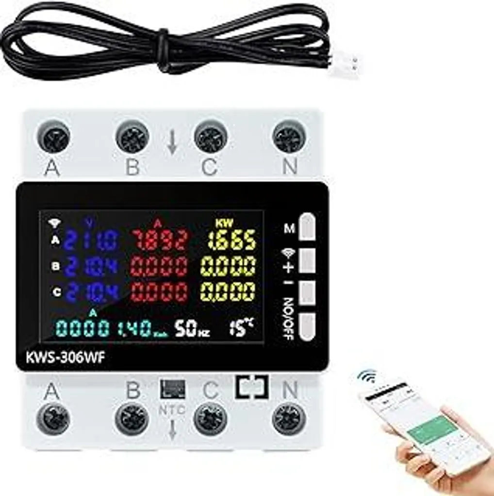 Contatore Trifase WiFi 80A Smart Meter: Protezione e Controllo App