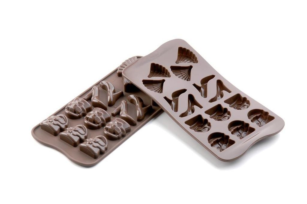 Schokoladenform Pralinenform Backform Silikon FASHION 3 Motive/14 Mulden Lebensmittelecht BPA-frei für Backofen/Mikrowelle/Gefrierschrank