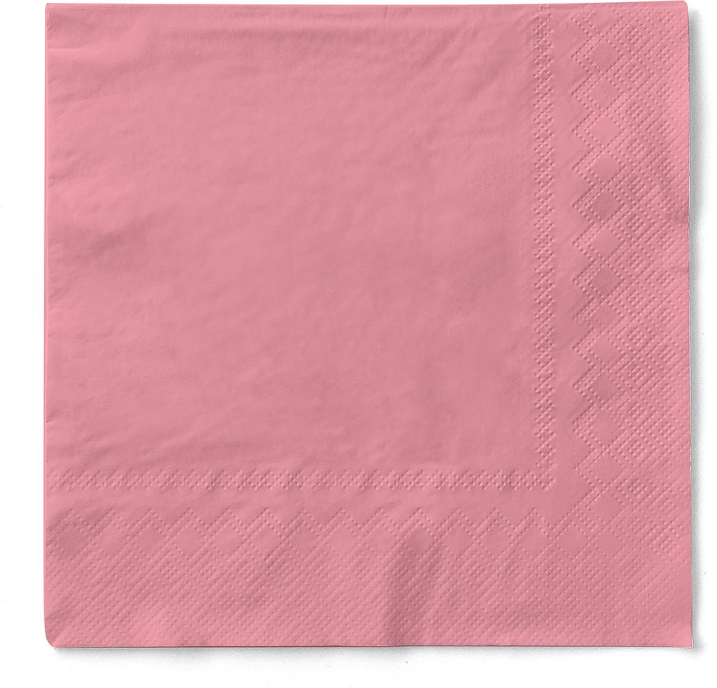 Tissue Serviette Rosa 3-lagig, 33 x 33 cm, 100 Stück - Mank