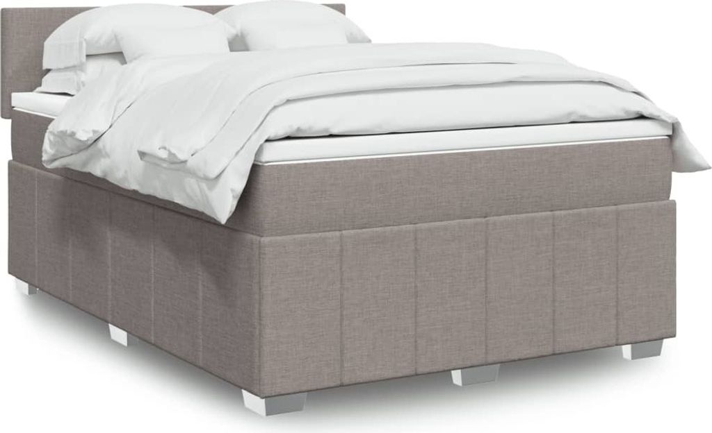Maison Exclusive - Boxspringbett mit Matratze Taupe 140x190 cm Stoff
