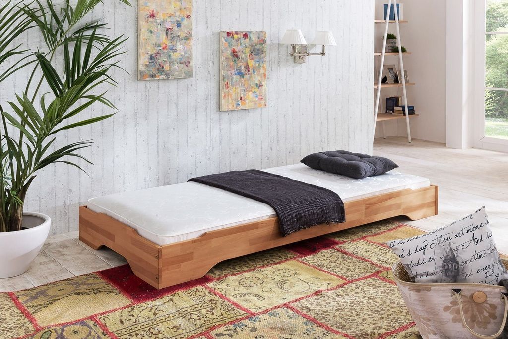Stapelbett 90x200 Kernbuche massiv Juist