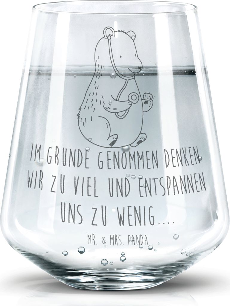 Mr. & Mrs. Panda Trinkglas Bär Arzt - Transparent - Geschenk, Glas, Wasserglas, Becherglas, Teddy, Tumbler, Professor, Doktor, Ärztin, Professorin