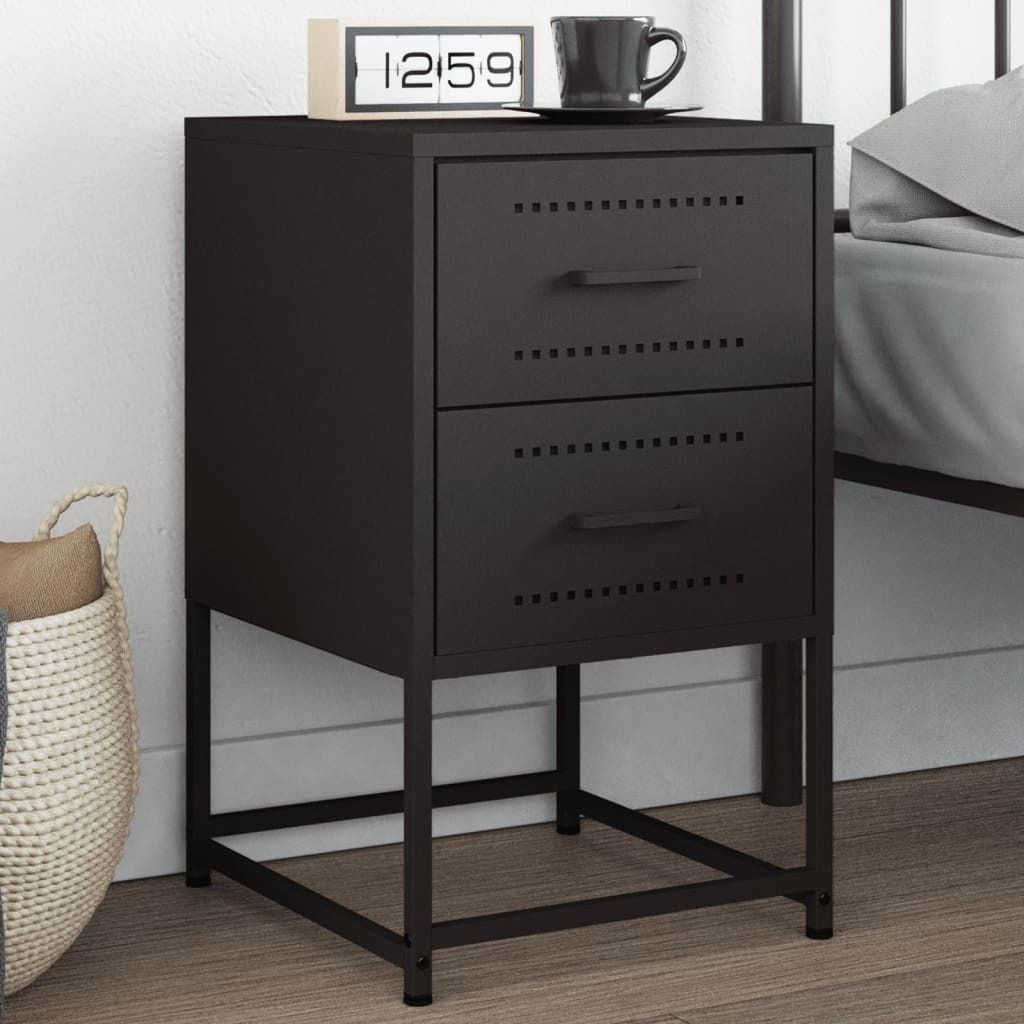 Maison Exclusive - Nachttisch Schwarz 36x39x60,5 cm Stahl