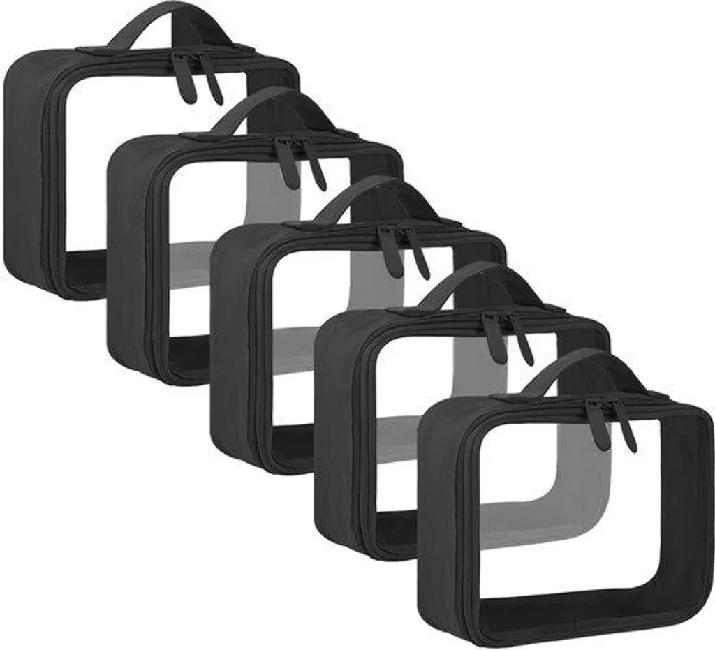Lot de 5 trousses de toilette transparentes voyage avion format cabine