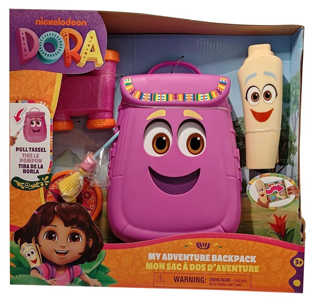 Spin Master 6071799 - Dora - Spielset, Mein Abenteuer Rucksack, Landkarte, Kompass, Fernglas für fantasievolle Rollenspiele