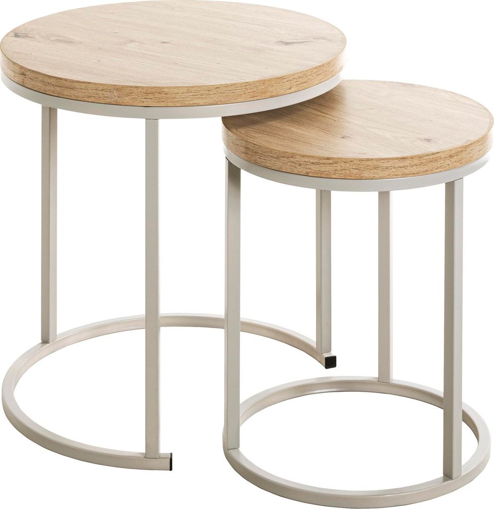 HAKU Beistelltisch Couchtisch 2er Set Eiche hell, Produktbild 
