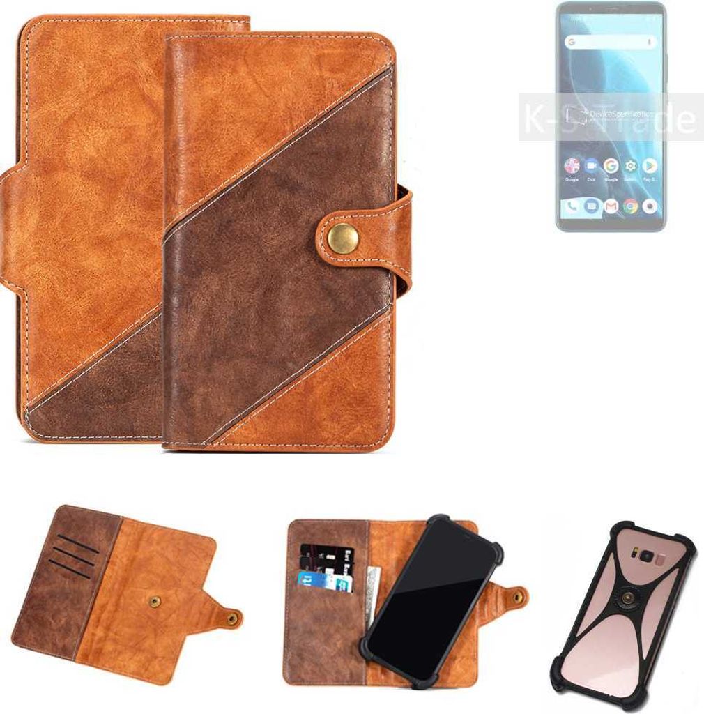 K-S-Trade Handyhülle Schutzhülle Bookstyle Case Wallet-Case kompatibel mit Cubot Note 9 Cover Klapphülle Kantenschutz Smartphone dunkelbraun braun