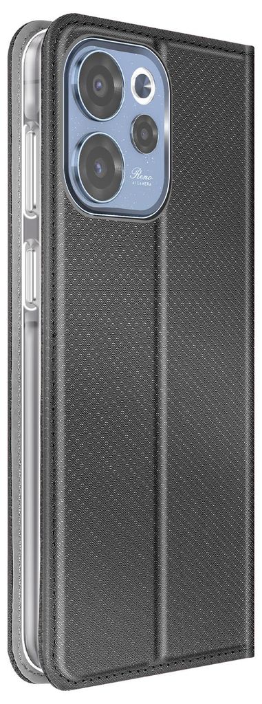 Avizar, Etui Rillenoptik mit Kartenfach und Stand Oppo Reno 15F / 15 FS, Schwarz