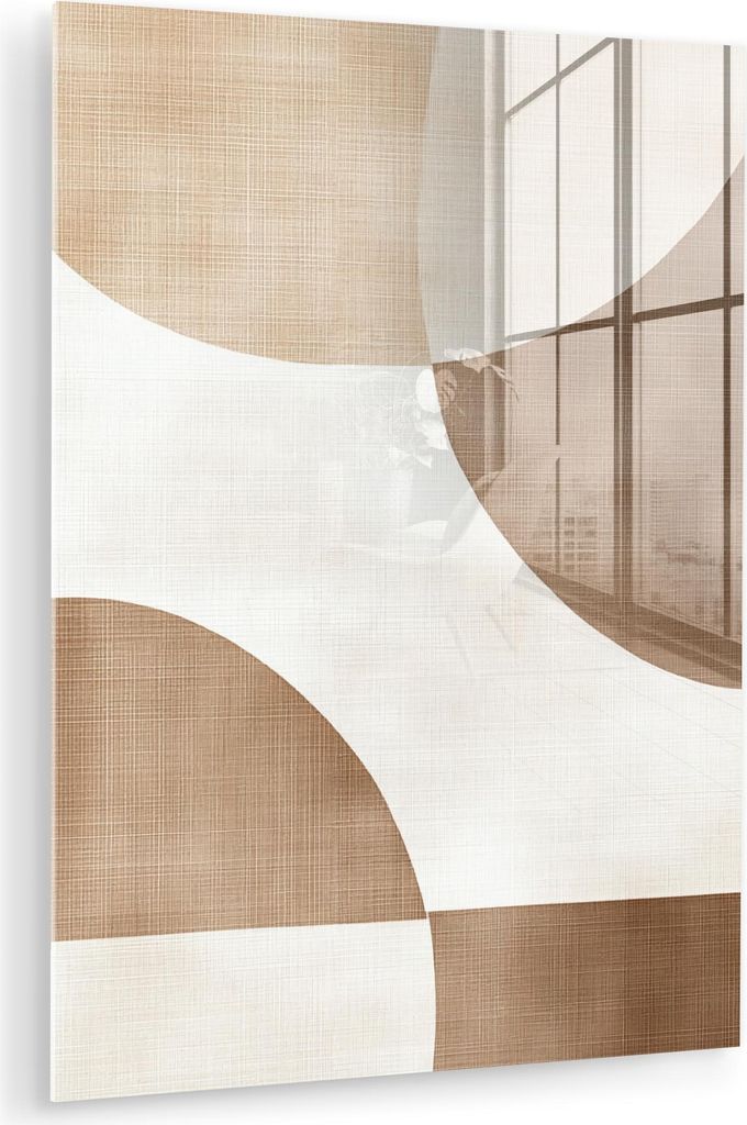 MuchoWow Glasbilder - Bilder auf Wandbild - Foto auf Glas sich schneidende Kreise - sich überschneidende Ebenen 60x80 cm Wanddekoration aus Glas -...