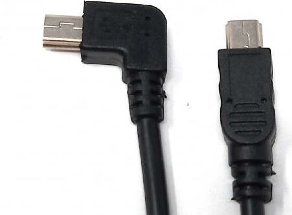 SYSTEM-S USB 2.0 Kabel 20 cm Mini B Stecker zu Stecker Winkel Adapter in Schwarz
