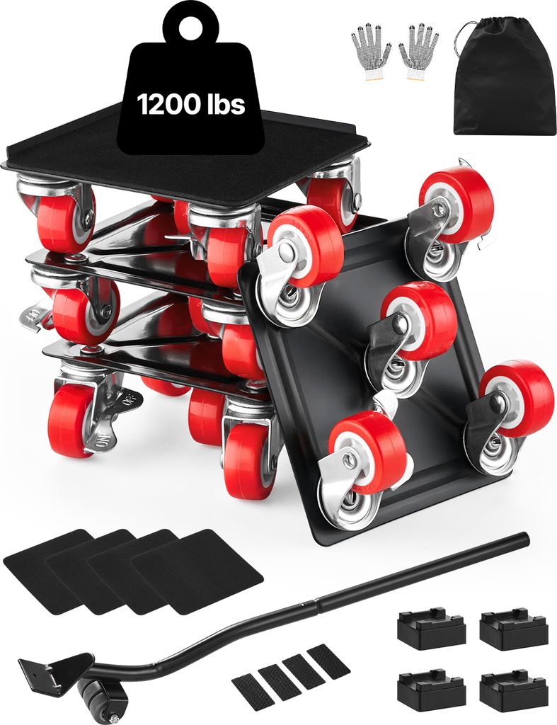 SucceBuy Wózek meblowy, 1200 lbs Max. Udźwig, do dużych Zdjęcie produktu 