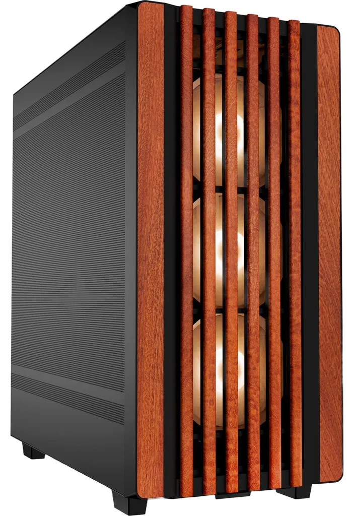 Boîtier PC ATX Sharkoon Rebel C70M RGB avec Panneaux en Bois Naturel