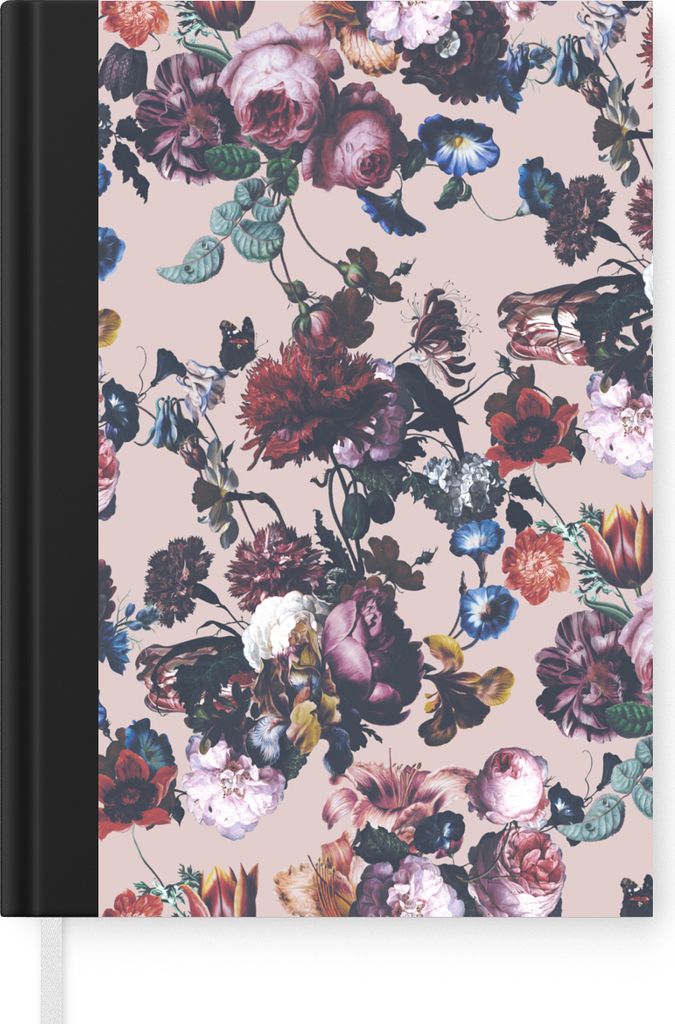 MuchoWow Notizbuch Tagebuch Haushaltsbuch Notebook A5 Blumen - Collage - Farbe - Notizblock - Notizheft - Notebook - Schreibblock - Papier