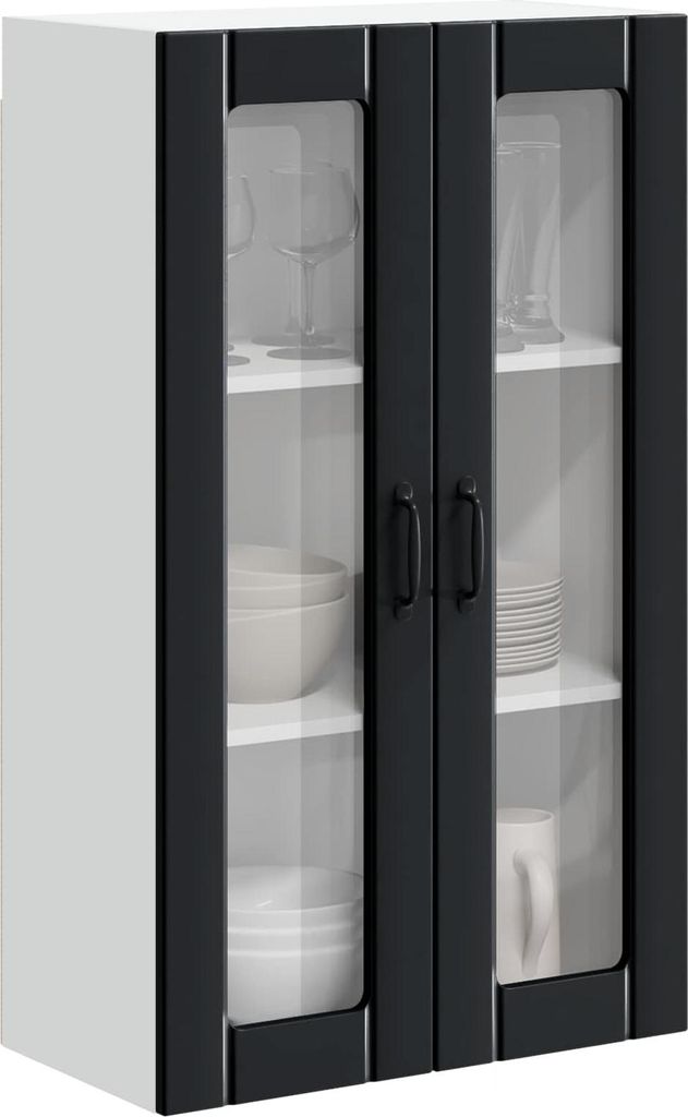 (Design 2026) Küchenwandschrank Schwarz 60 x 31 x 100cm Holzwerkstoff - HOMMIE 741926 - Küchenschränke