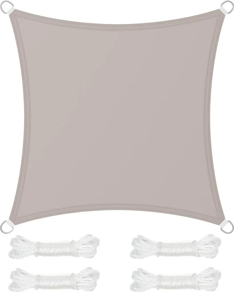 Voile d'ombrage 3x4 m gris fumé contre la chaleur et les rayons UV 93%