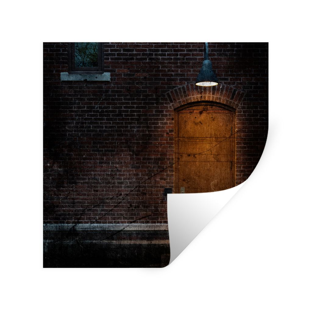 MuchoWow Wandtattoo Wandsticker Wandaufkleber Tür - Wand - Lampe - Architektur 30x30 cm Selbstklebend und Repositionierbar - Repositionierbar - ...